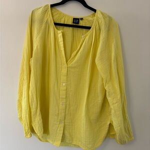 GAP butter yellow crinkle gauze shirt - yellow size XL